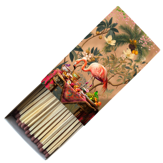 Safety Match Box - Flamingos On Table - Hannah Claire Creations