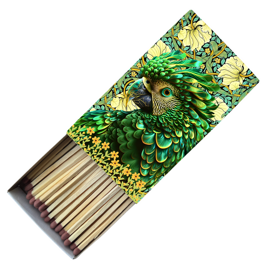 Safety Match Box - Green Parrot - Hannah Claire Creations