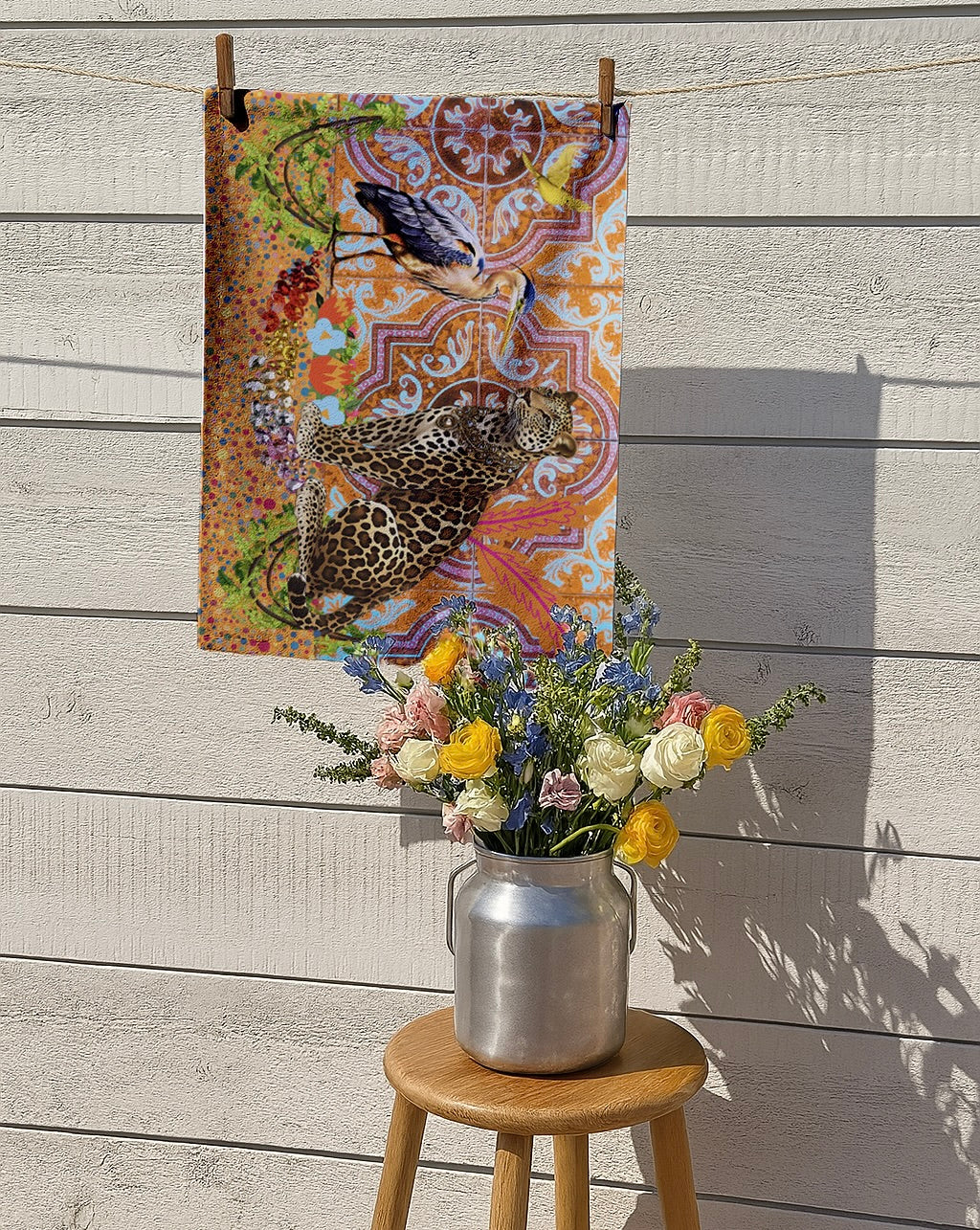 Leopard & Hornbill - Tea Towel