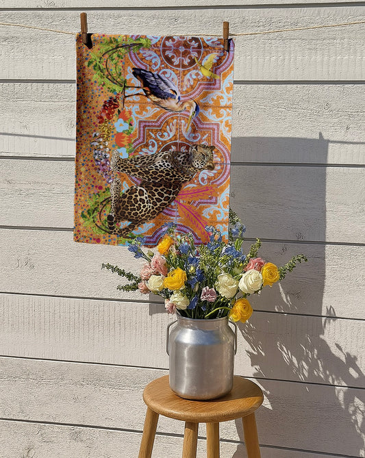 Leopard & Hornbill - Tea Towel