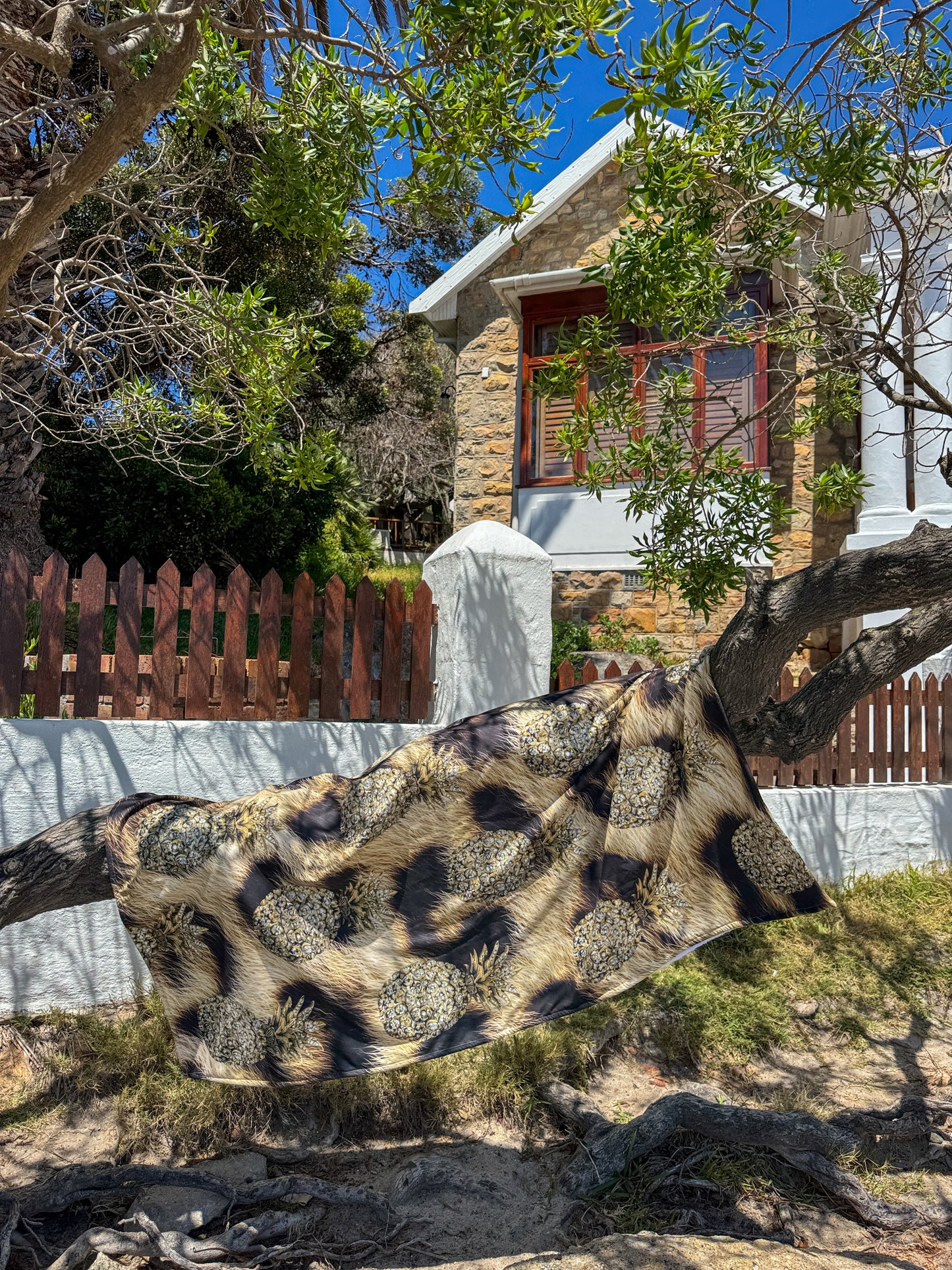 Gold Leopard Print Pineapples - Beach Towel