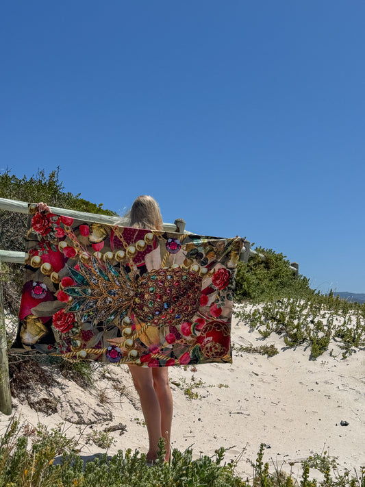 Red & Gold Pineapple - Beach Towel