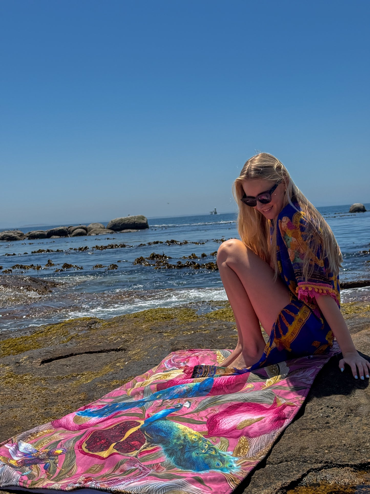 Peacocks & Pomegranates - Beach Towel