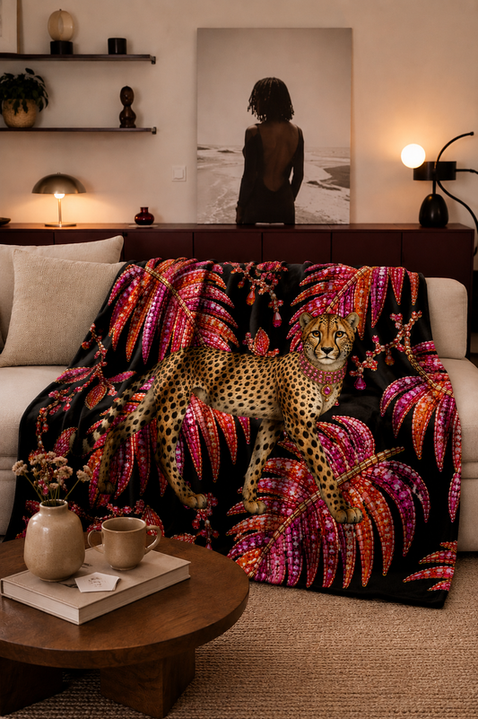 Jewelled Lion - Cheetah On Jewelled Palms - Hannah Claire Creations