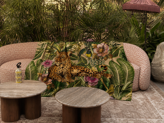 Lazy Leopard On Green