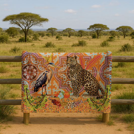 Leopard & Hornbill - Fleece Blanket