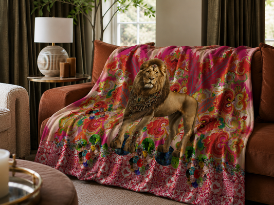 Jewelled Lion - Fleece Blanket