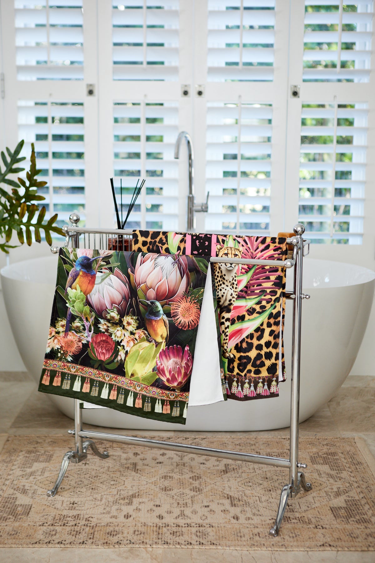 Sunbird & Proteas - Guest Bathroom Towel