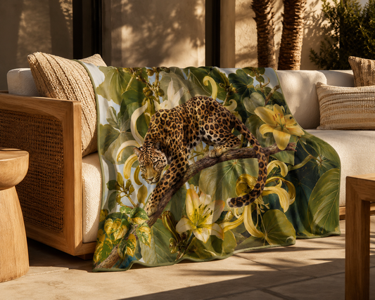 Climbing Leopard On Lillies - Hannah Claire Creations