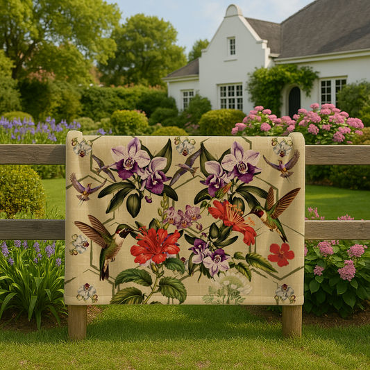 Orchids & Hummingbirds - Fleece Blanket