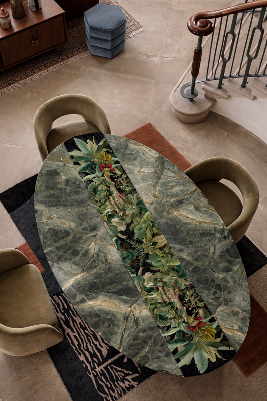 Table Runner - Palms On Black - Hannah Claire Creations