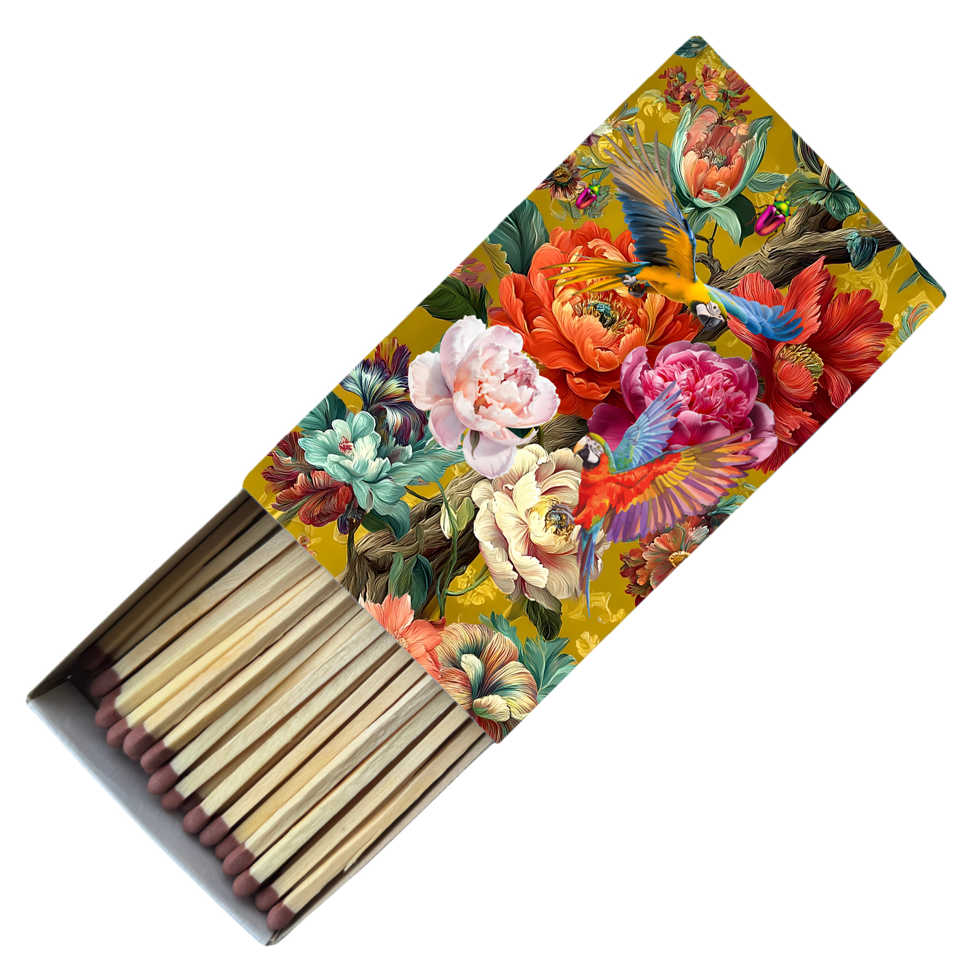 Safety Match Box - Parrots In Flight - Hannah Claire Creations