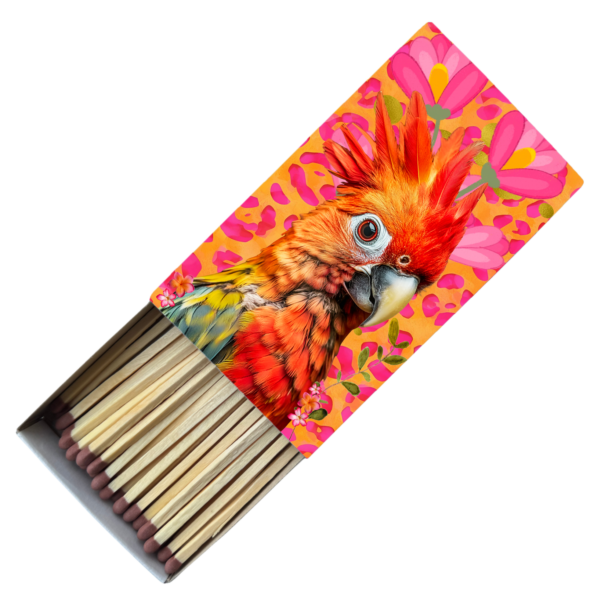 Safety Match Box - Pink Parrot - Hannah Claire Creations