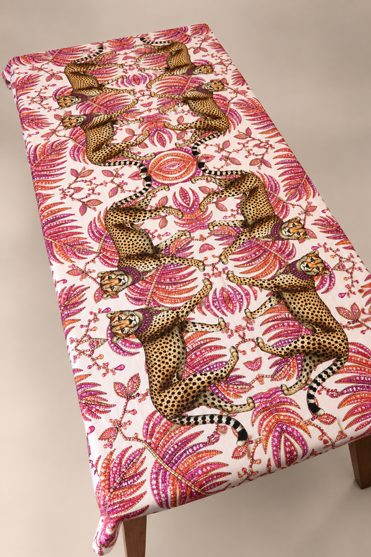 Outdoor Tablecloth - Pink Palms With Leopards