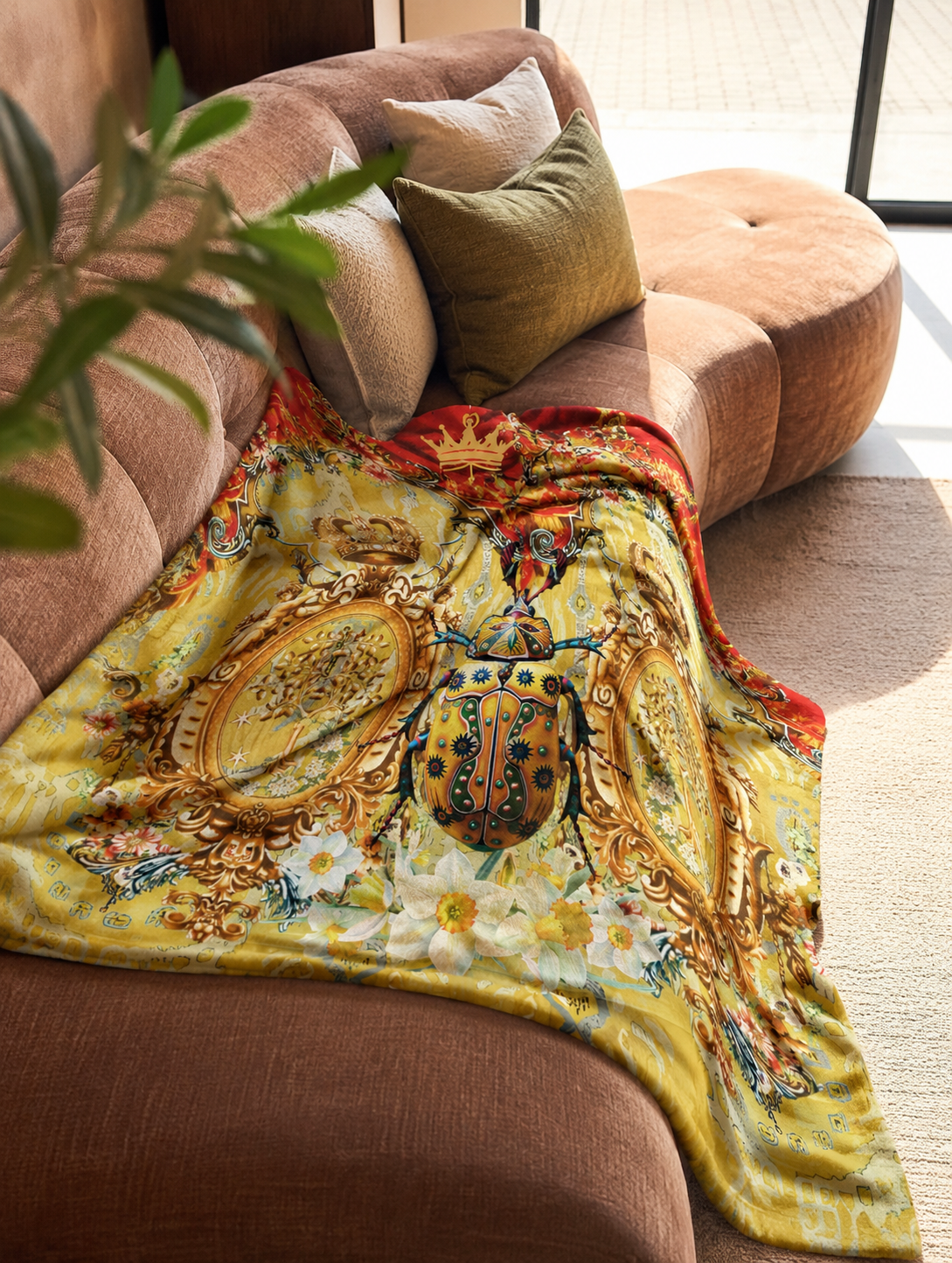 Golden Scarab - Fleece Blanket - Hannah Claire Creations