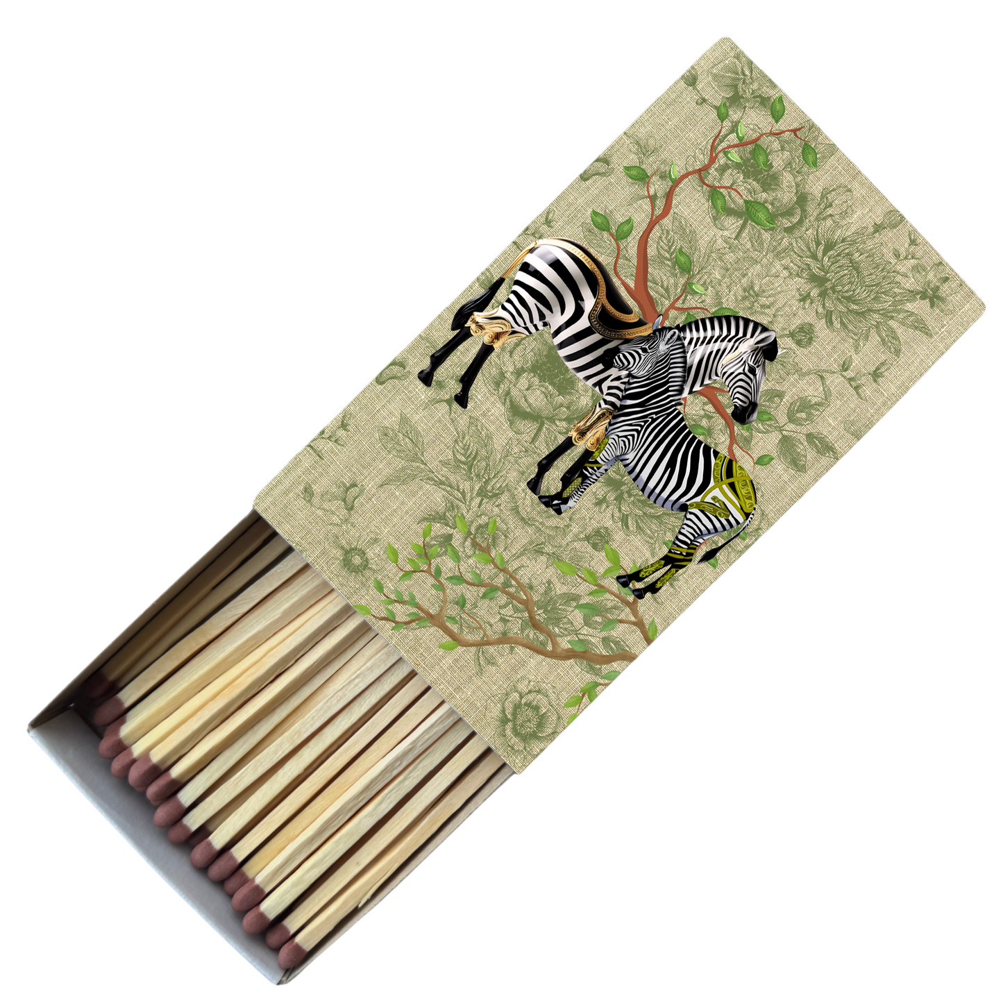 Safety Match Box - Zebras On Linen - Hannah Claire Creations
