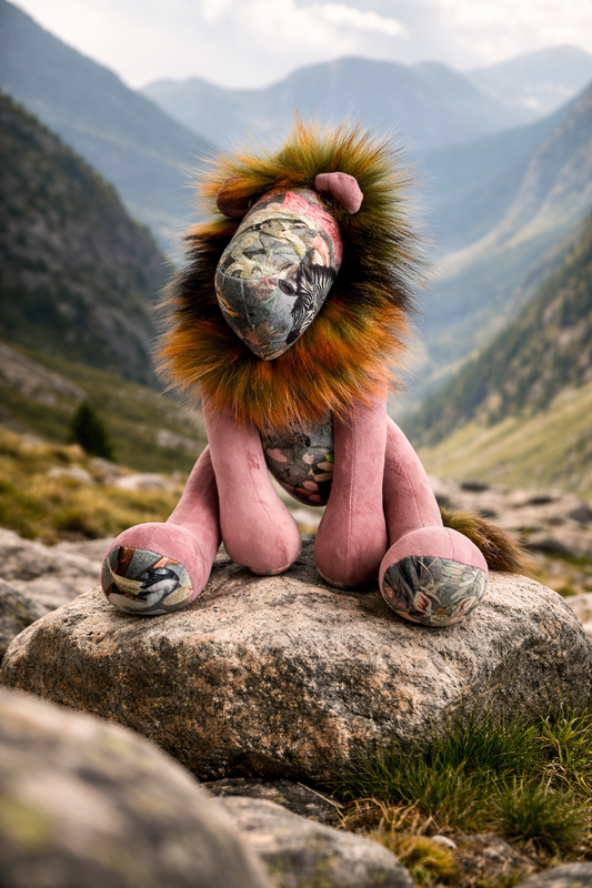 Handmade Lion - Hello Africa Pinks - Hannah Claire Creations