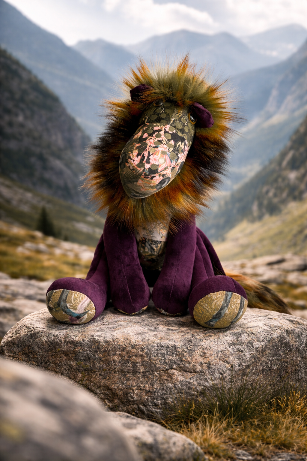 Handmade Lion - Hello Africa Wild Dog (Purple Velvet) - Hannah Claire Creations