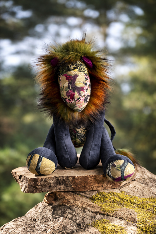 Handmade Lion - Hello Africa Wild Dog (Grey Velvet) - Hannah Claire Creations