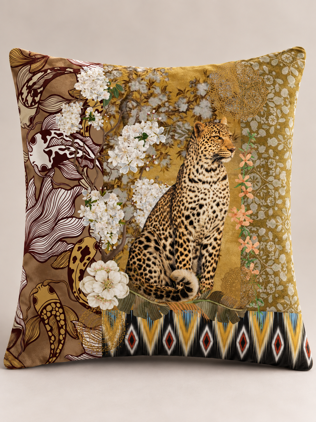 Leopard & White Flowers