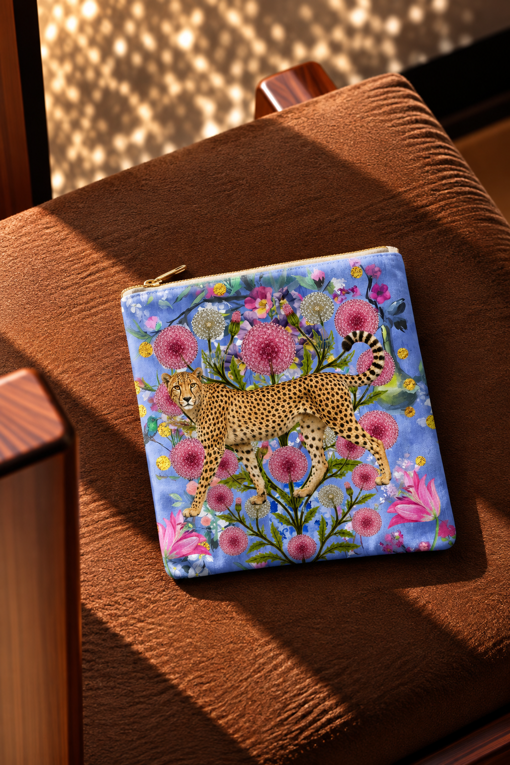 Leopard & Pink Pom-Pom Flowers