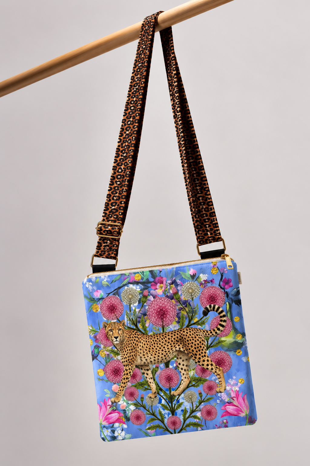 Leopard & Pink Pom-Pom Flowers