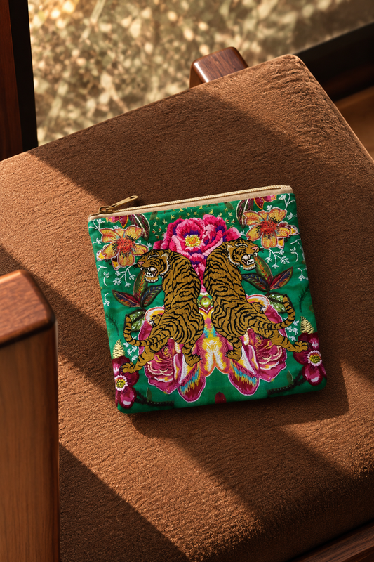 Two Tigers & Pink Flowers